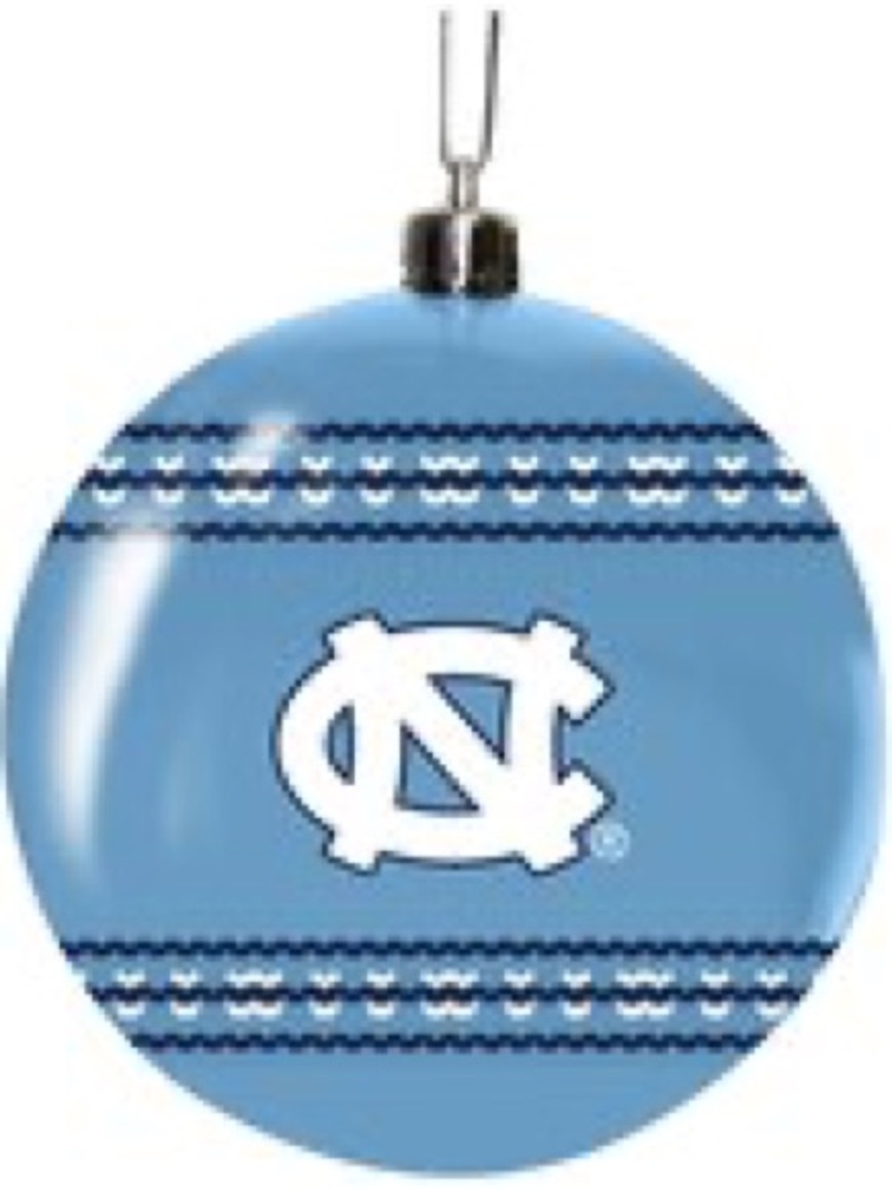 NIP North Carolina Tar Heels 3” Plastic Sweater Ball Ornament.